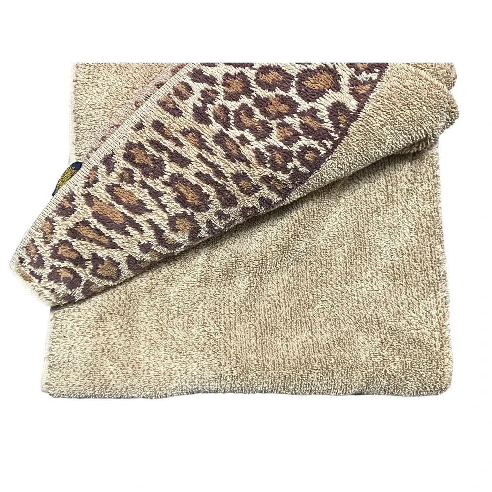 Ralph Lauren Leopard Bath Towel Lot Cheetah Aragon Animal Print Safari‎